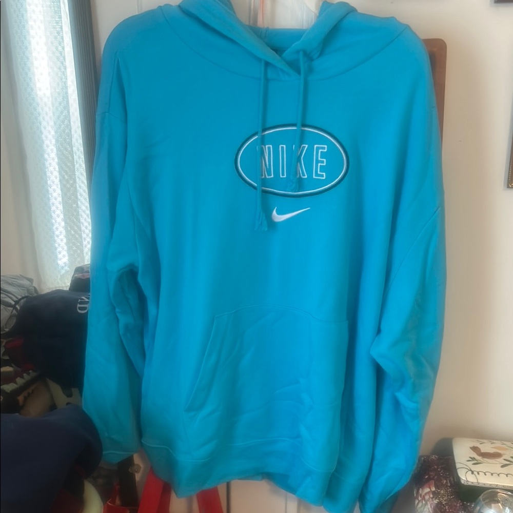 Nike Blue Pullover Sweater with Vibrant Design